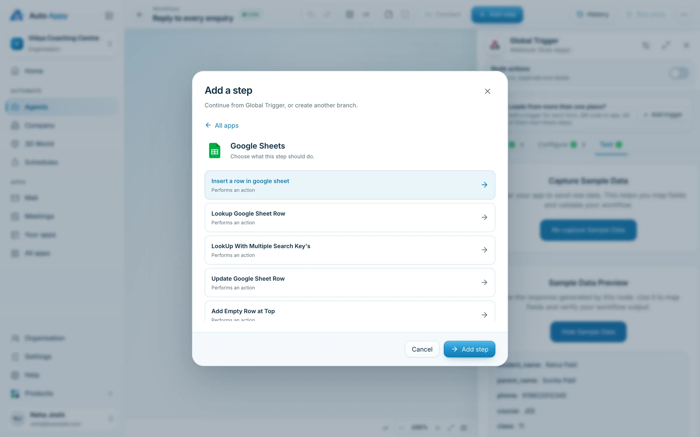Add Google Sheets