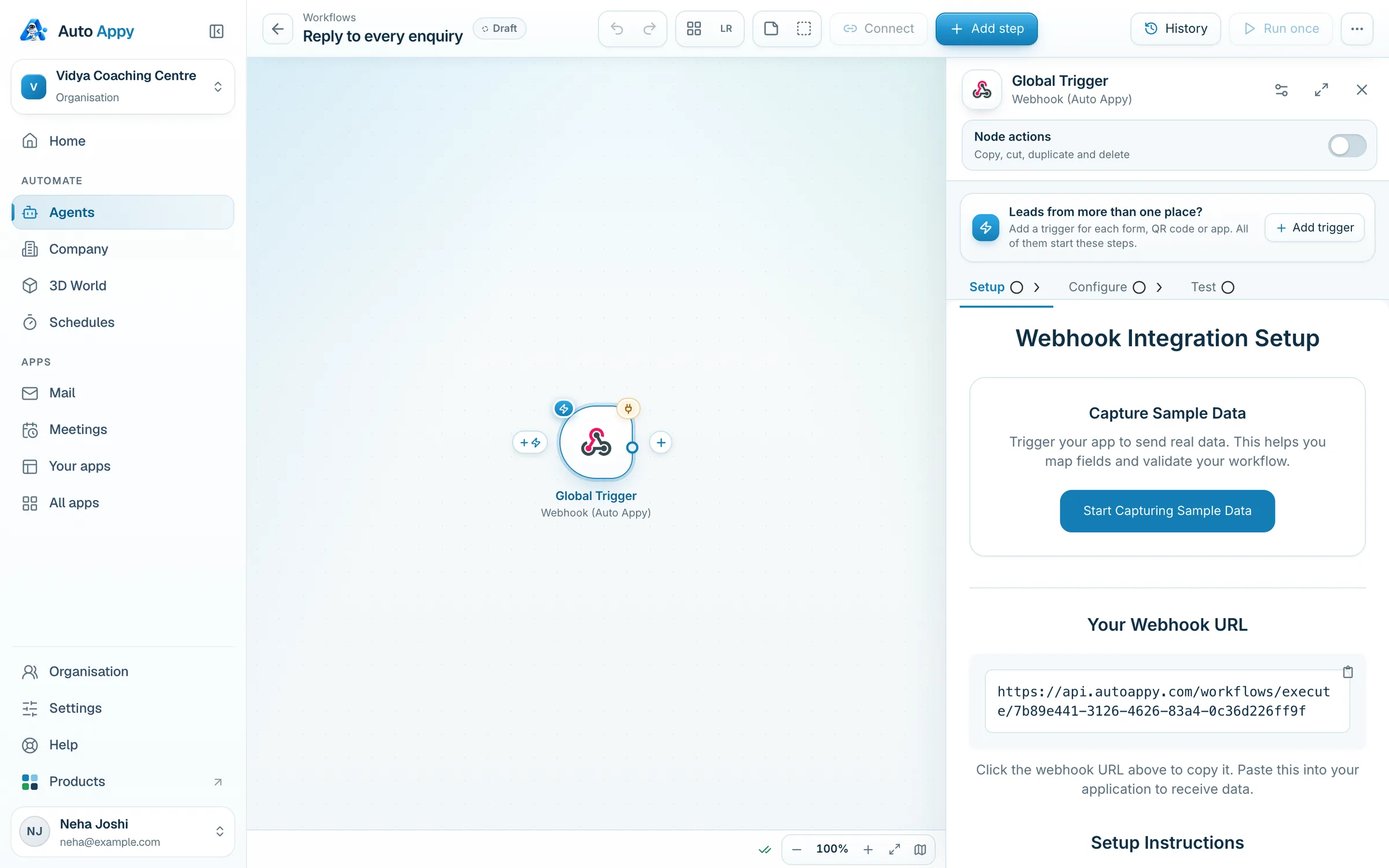 Copy the webhook URL